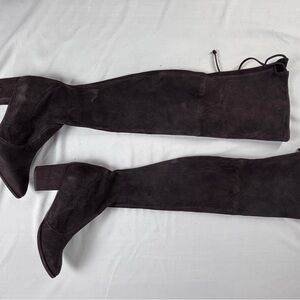 Stuart Weitzman Black Suede Over-the-Knee Boots